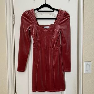 Velvet long sleeve dress